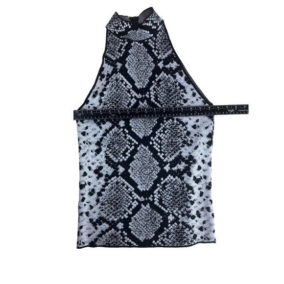 Zara Knit High Neck Shirt Snake Print Sleeveless Fitted Animal Print Size Large - Picture 6 of 7